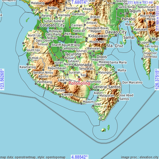 Topographic map of Polonoling