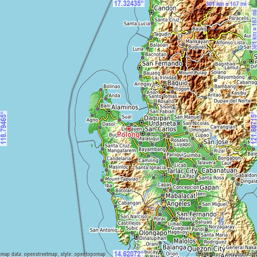 Topographic map of Polong