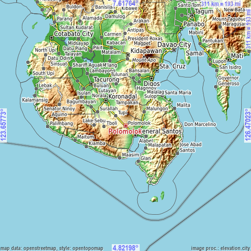 Topographic map of Polomolok