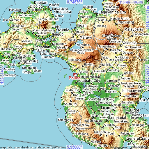 Topographic map of Polloc