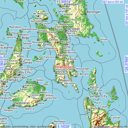 Topographic map of Polahongon