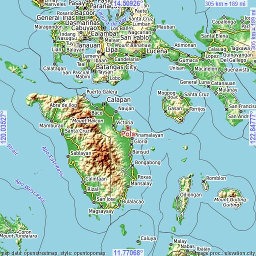 Topographic map of Pola