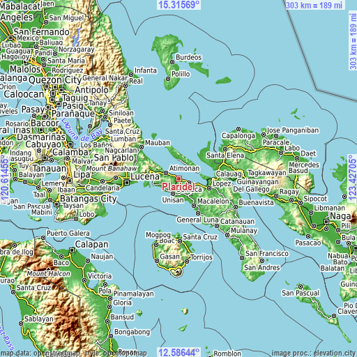 Topographic map of Plaridel