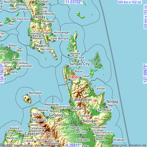 Topographic map of Placer