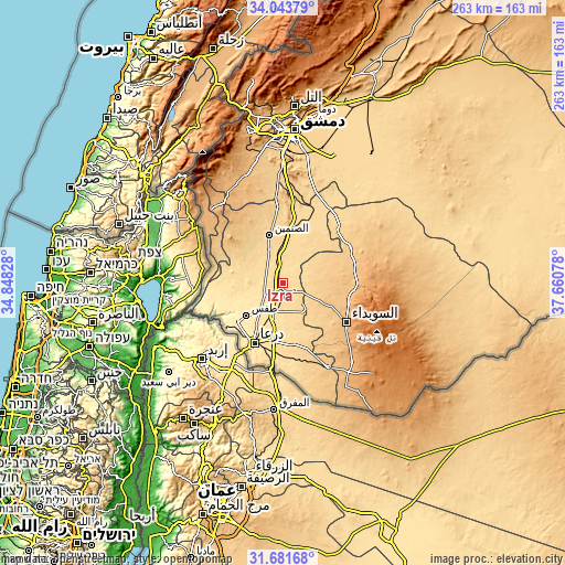 Topographic map of Izra‘