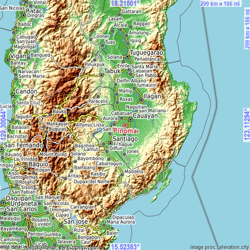 Topographic map of Pinoma