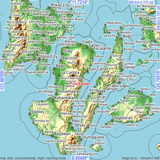 Topographic map of Pinokawan