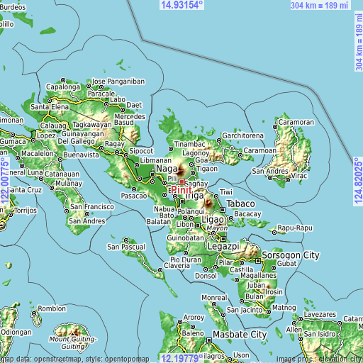 Topographic map of Pinit