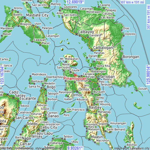 Topographic map of Pinamopoan