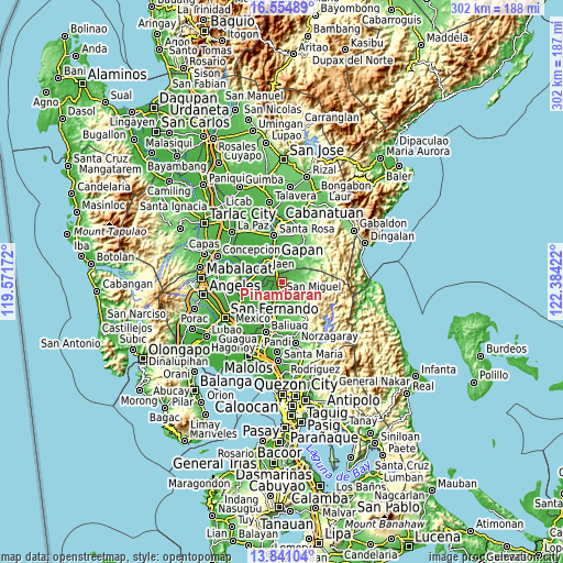 Topographic map of Pinambaran