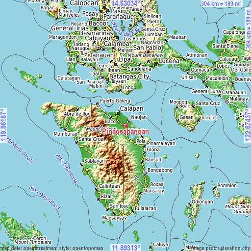 Topographic map of Pinagsabangan