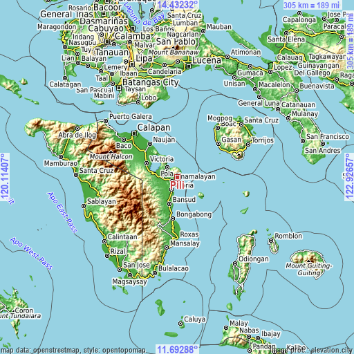 Topographic map of Pili