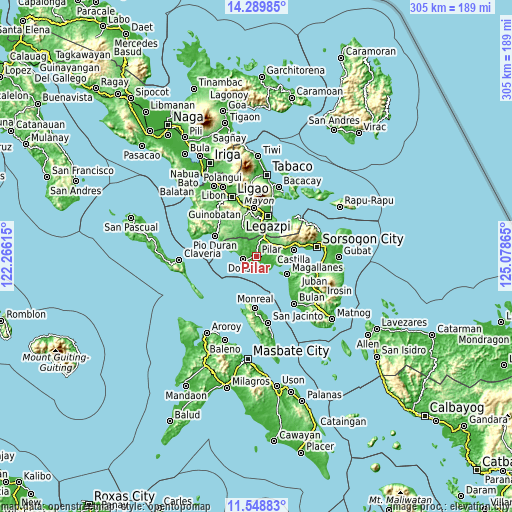 Topographic map of Pilar