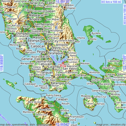 Topographic map of Pila