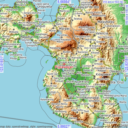 Topographic map of Pigcawayan