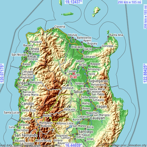 Topographic map of Piat