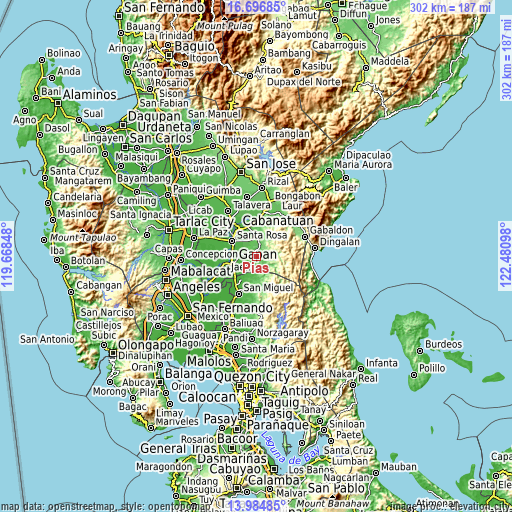 Topographic map of Pias