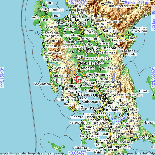 Topographic map of Pias