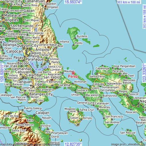 Topographic map of Perez