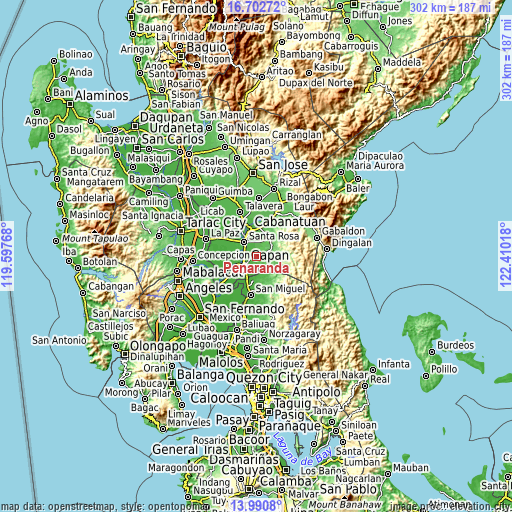 Topographic map of Peñaranda