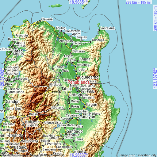 Topographic map of Peñablanca