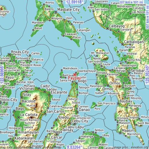 Topographic map of Paypay