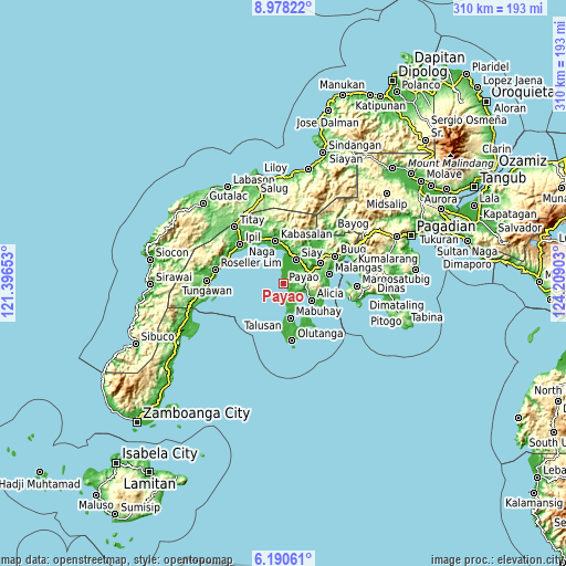 Topographic map of Payao