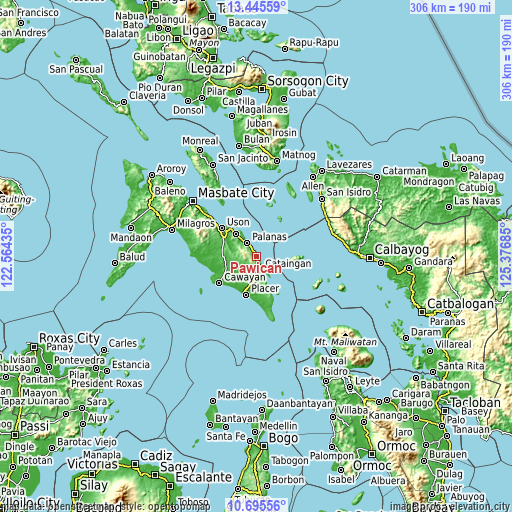 Topographic map of Pawican