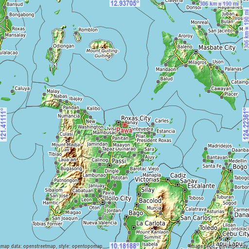 Topographic map of Pawa