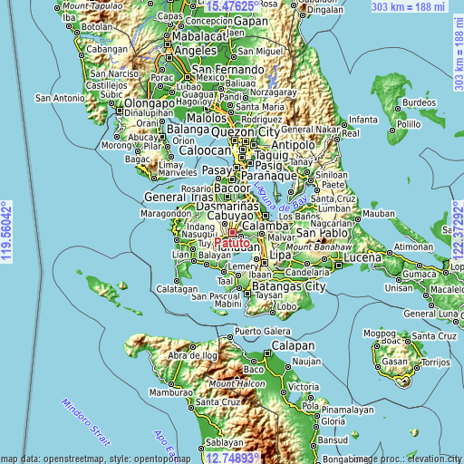 Topographic map of Patuto