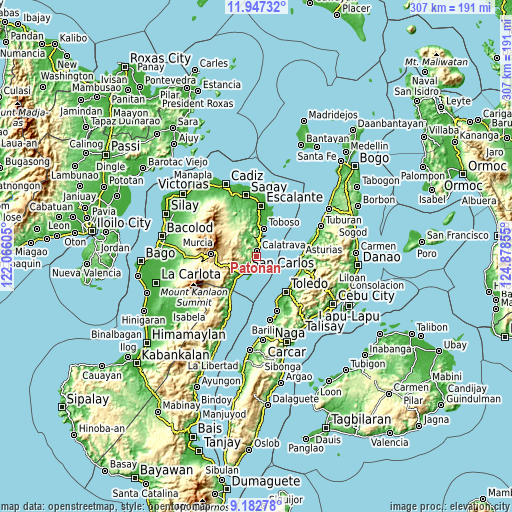 Topographic map of Patonan