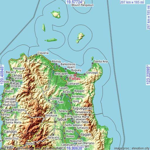 Topographic map of Pattao