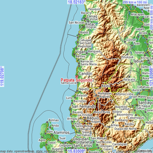 Topographic map of Patpata Segundo