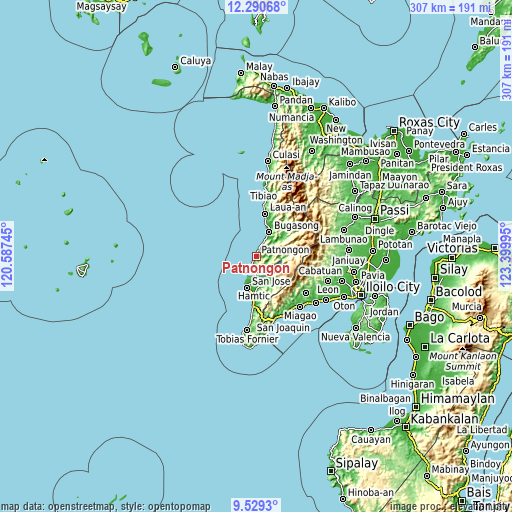 Topographic map of Patnongon