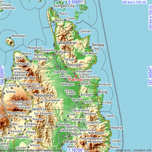 Topographic map of Patin-ay