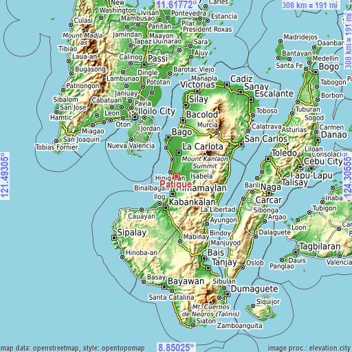 Topographic map of Patique