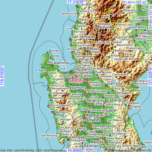 Topographic map of Patayac