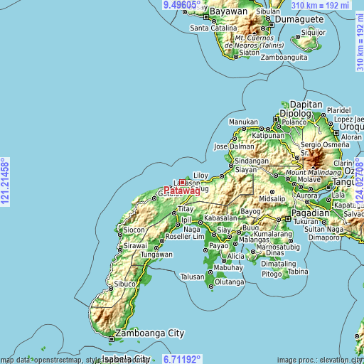 Topographic map of Patawag