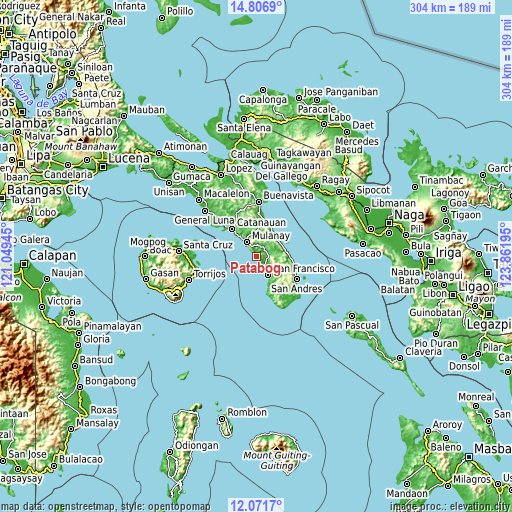 Topographic map of Patabog