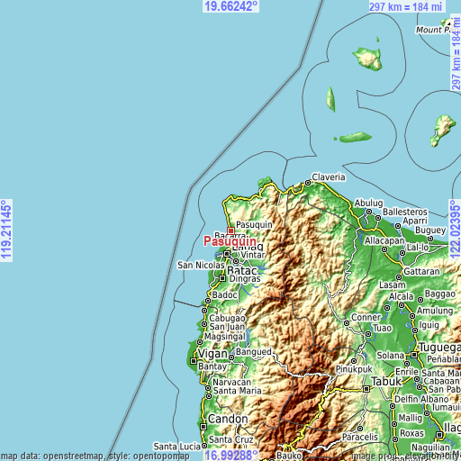 Topographic map of Pasuquin