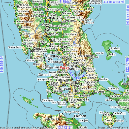 Topographic map of Pasay
