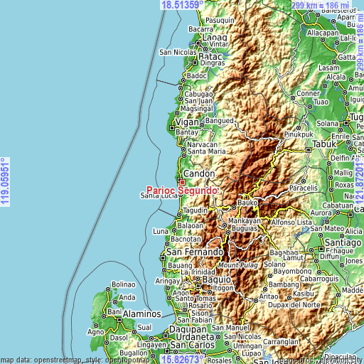 Topographic map of Parioc Segundo