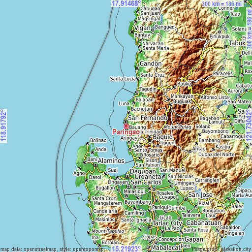 Topographic map of Paringao