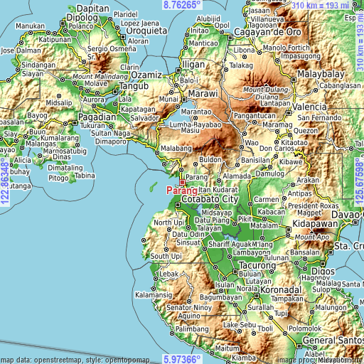 Topographic map of Parang