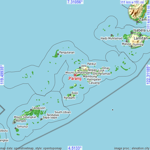 Topographic map of Parang