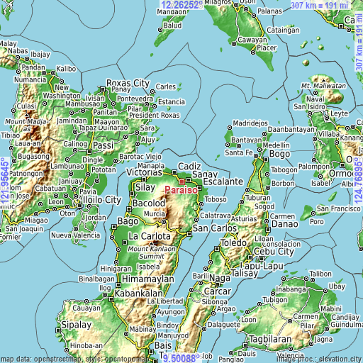 Topographic map of Paraiso