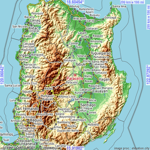 Topographic map of Paracelis