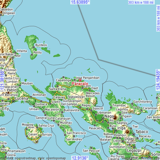 Topographic map of Paracale