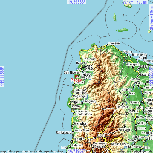 Topographic map of Paoay