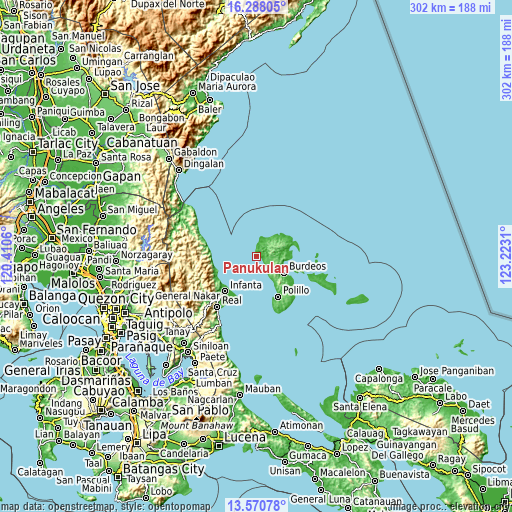 Topographic map of Panukulan